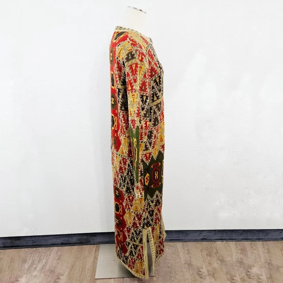 Double D Ranch long knit sweater coat cardigan duster bohemian geometric medium - Picture 3 of 8